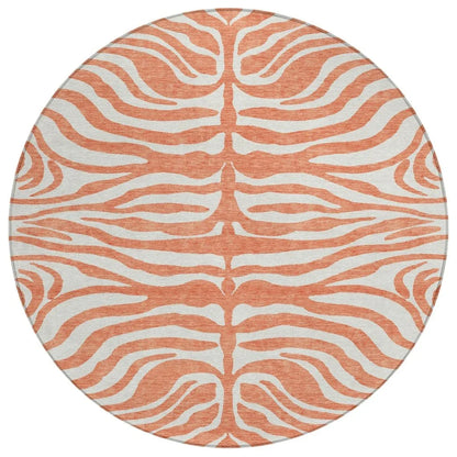 Solstice Coral Washable Indoor-Outdoor Rug-Outdoor Rugs-LOOMLAN Rugs-8' x 8'-LOOMLAN