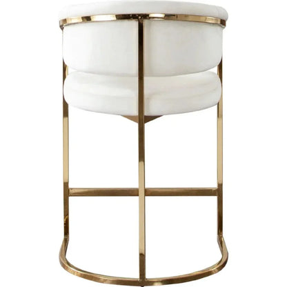 Solstice Counter Stoolin Cream VelvetGold Metal - LOOMLAN - Counter Stools