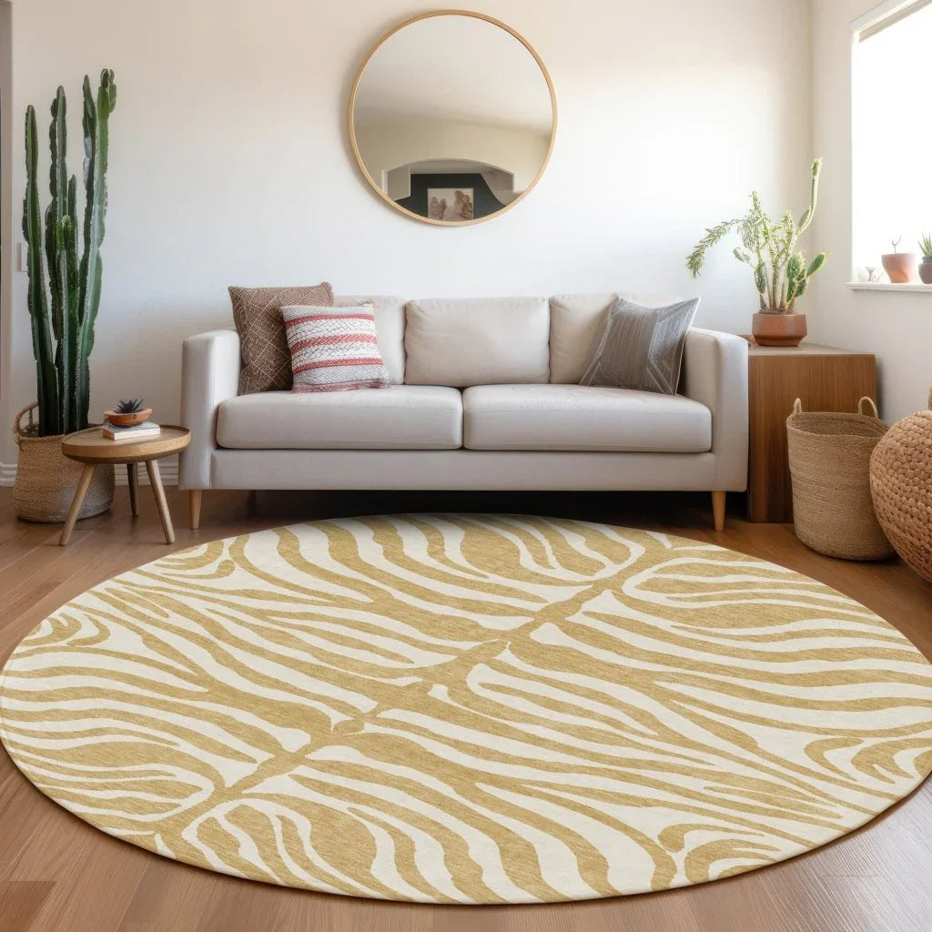 Solstice Gold Washable Indoor-Outdoor Rug-Outdoor Rugs-LOOMLAN Rugs-LOOMLAN
