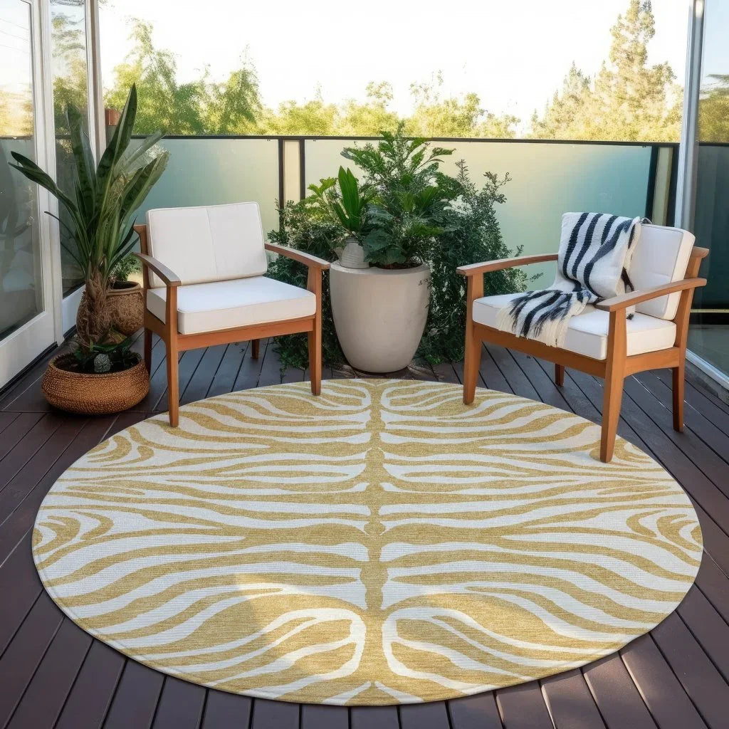Solstice Gold Washable Indoor-Outdoor Rug-Outdoor Rugs-LOOMLAN Rugs-LOOMLAN