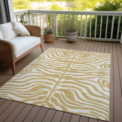 Solstice Gold Washable Indoor-Outdoor Rug-Outdoor Rugs-LOOMLAN Rugs-LOOMLAN