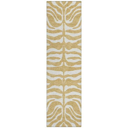 Solstice Gold Washable Indoor-Outdoor Rug-Outdoor Rugs-LOOMLAN Rugs-2'3" x 7'6"-LOOMLAN