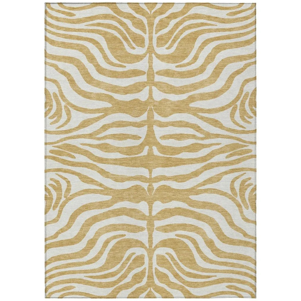 Solstice Gold Washable Indoor-Outdoor Rug-Outdoor Rugs-LOOMLAN Rugs-2'6" x 3'10"-LOOMLAN