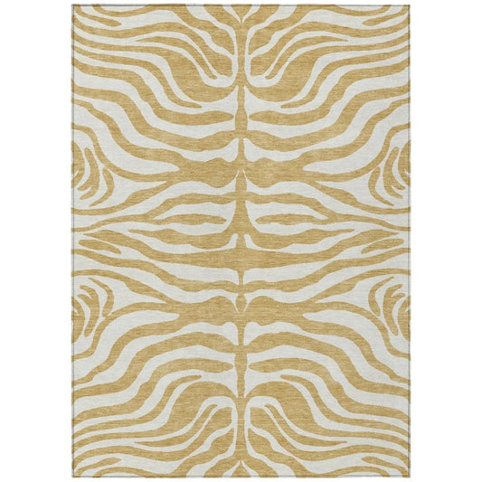 Solstice Gold Washable Indoor-Outdoor Rug-Outdoor Rugs-LOOMLAN Rugs-2'6" x 3'10"-LOOMLAN