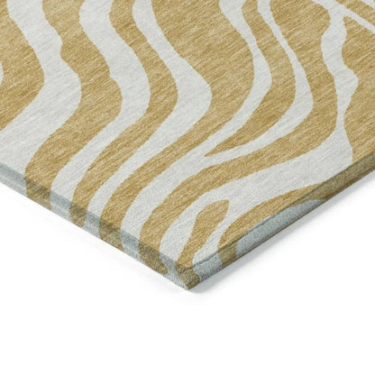 Solstice Gold Washable Indoor-Outdoor Rug-Outdoor Rugs-LOOMLAN Rugs-LOOMLAN
