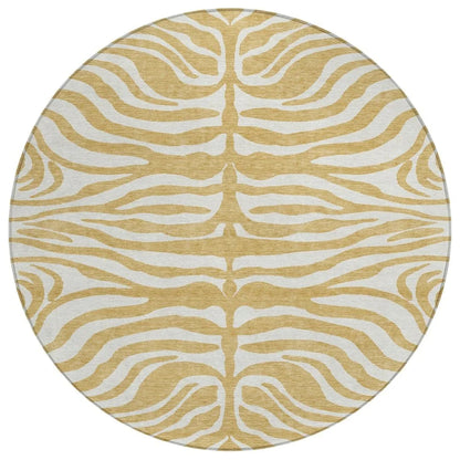 Solstice Gold Washable Indoor-Outdoor Rug-Outdoor Rugs-LOOMLAN Rugs-8' x 8'-LOOMLAN