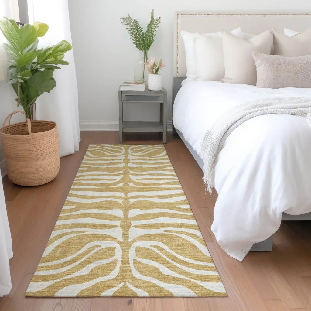 Solstice Gold Washable Indoor-Outdoor Rug-Outdoor Rugs-LOOMLAN Rugs-LOOMLAN