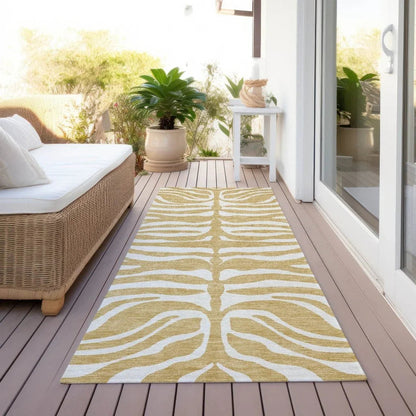Solstice Gold Washable Indoor-Outdoor Rug-Outdoor Rugs-LOOMLAN Rugs-LOOMLAN
