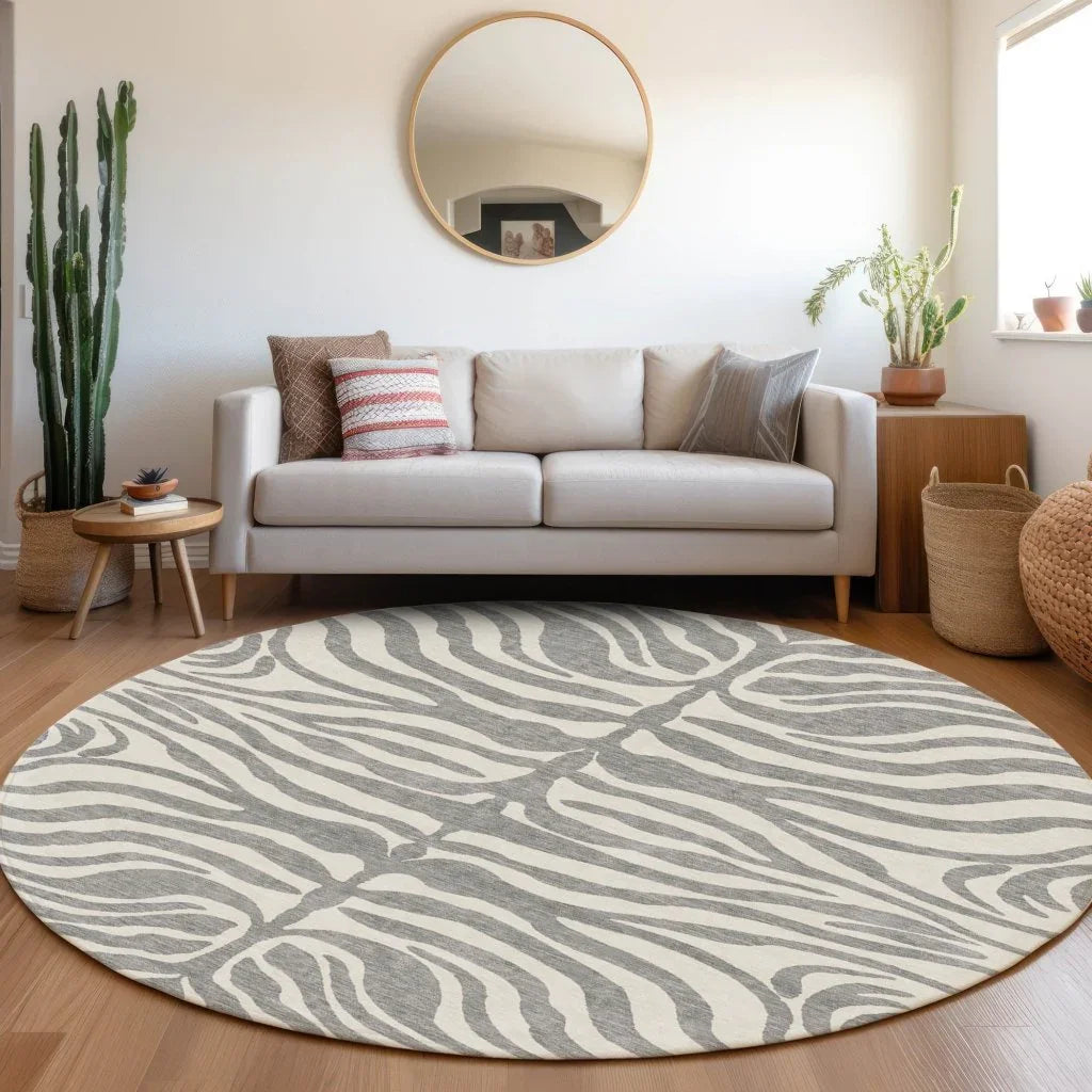 Solstice Gray Washable Indoor-Outdoor Rug-Outdoor Rugs-LOOMLAN Rugs-LOOMLAN
