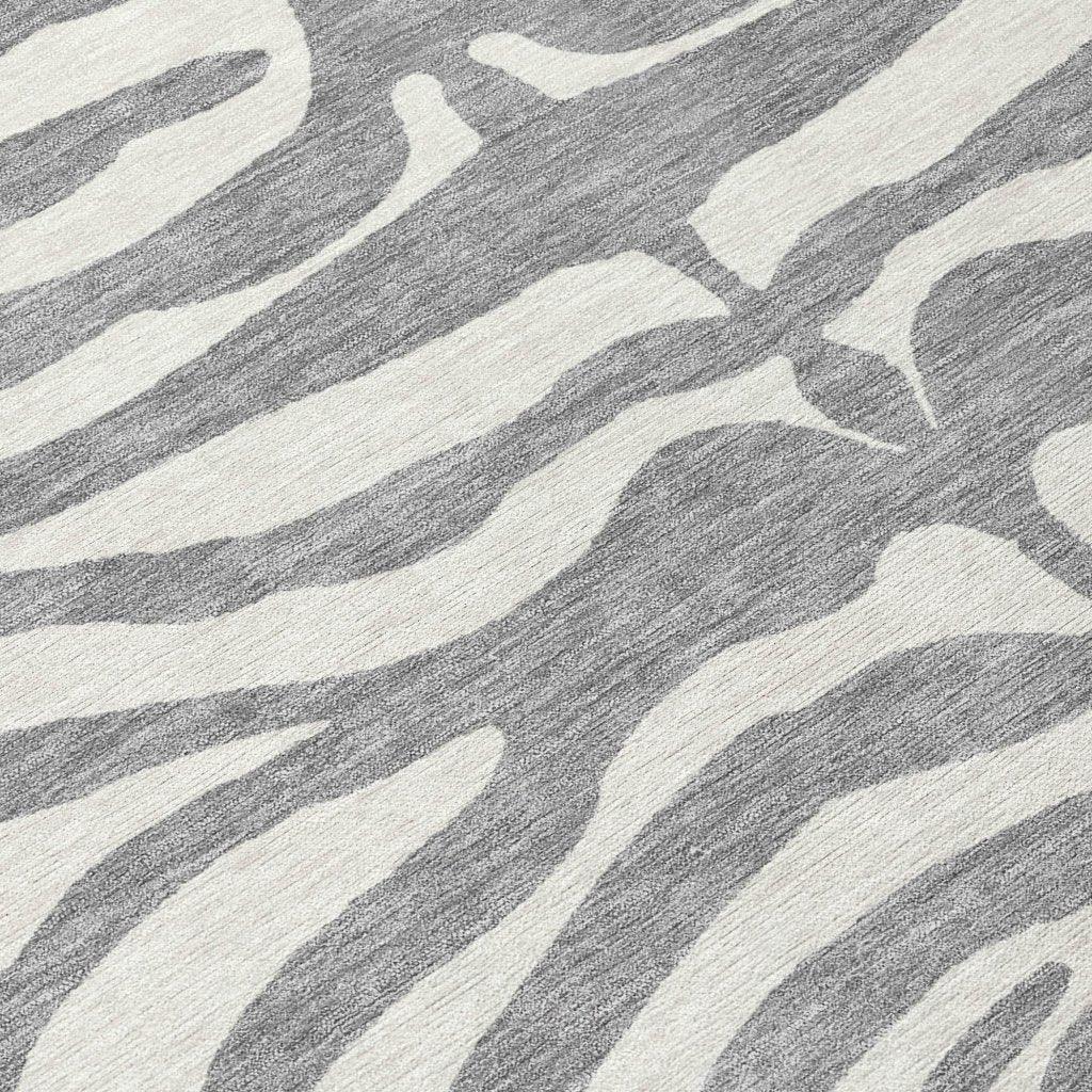 Solstice Gray Washable Indoor-Outdoor Rug-Outdoor Rugs-LOOMLAN Rugs-LOOMLAN