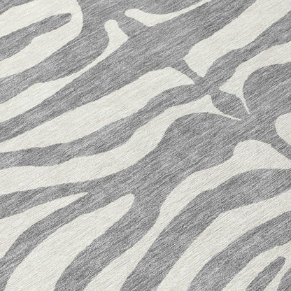 Solstice Gray Washable Indoor-Outdoor Rug-Outdoor Rugs-LOOMLAN Rugs-LOOMLAN