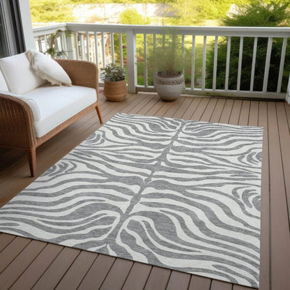 Solstice Gray Washable Indoor-Outdoor Rug-Outdoor Rugs-LOOMLAN Rugs-LOOMLAN