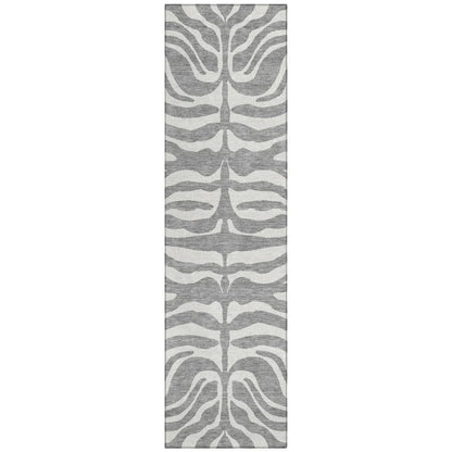 Solstice Gray Washable Indoor-Outdoor Rug-Outdoor Rugs-LOOMLAN Rugs-2'3" x 7'6"-LOOMLAN