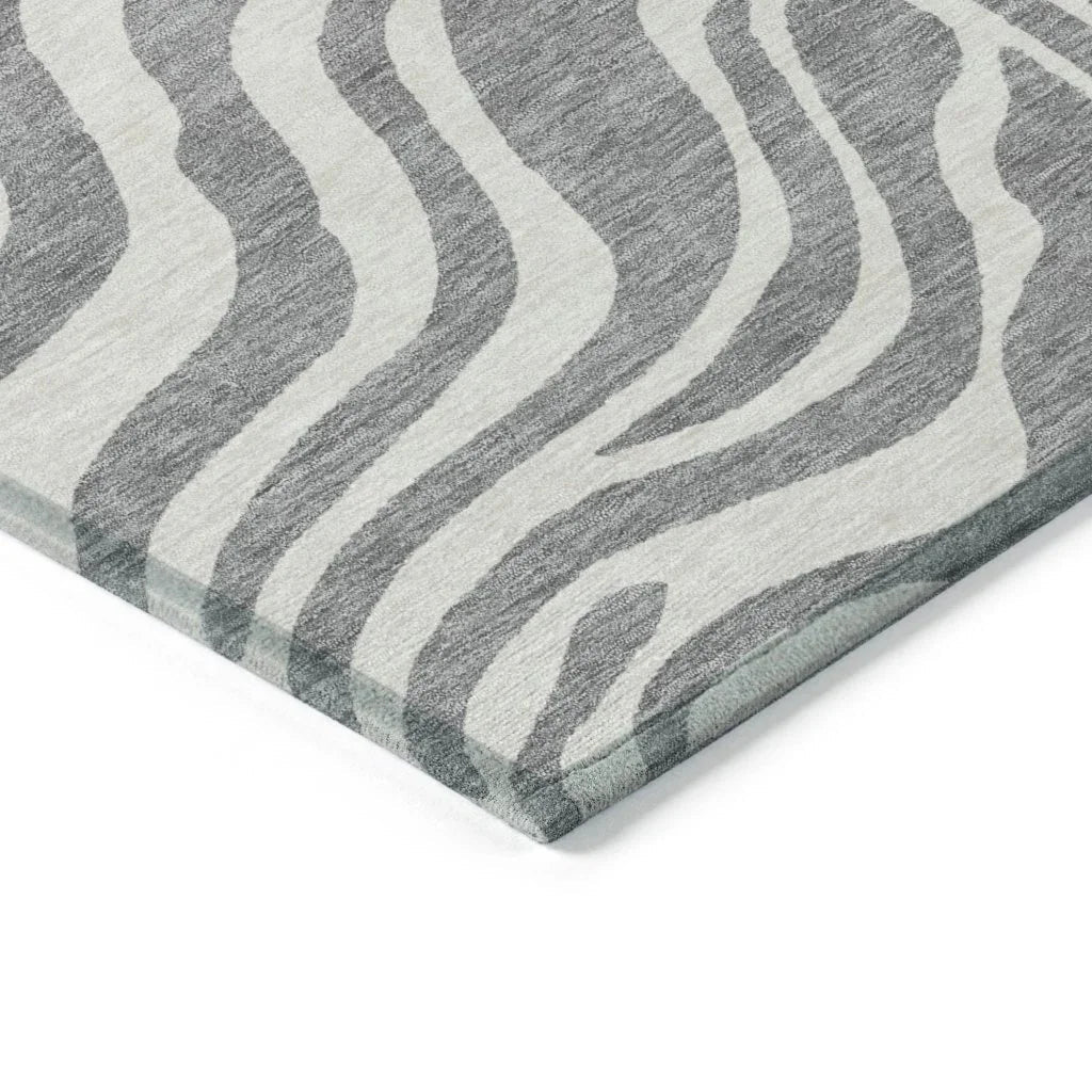 Solstice Gray Washable Indoor-Outdoor Rug-Outdoor Rugs-LOOMLAN Rugs-LOOMLAN