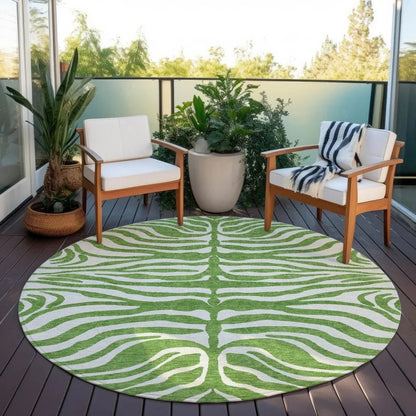 Solstice Green Washable Indoor-Outdoor Rug-Outdoor Rugs-LOOMLAN Rugs-LOOMLAN