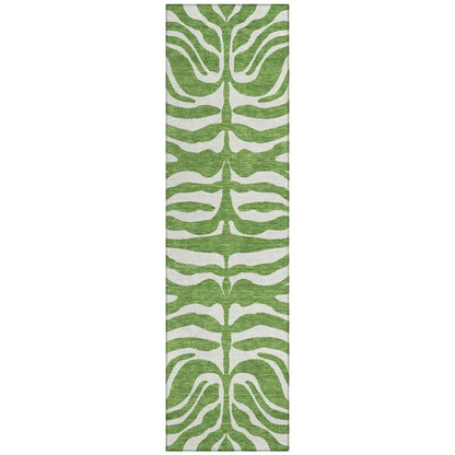 Solstice Green Washable Indoor-Outdoor Rug-Outdoor Rugs-LOOMLAN Rugs-2'3" x 7'6"-LOOMLAN