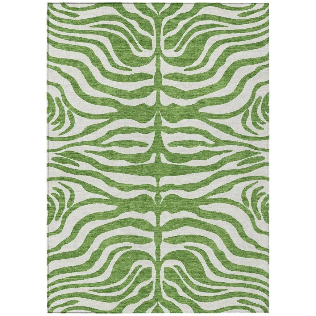 Solstice Green Washable Indoor-Outdoor Rug-Outdoor Rugs-LOOMLAN Rugs-2'6" x 3'10"-LOOMLAN