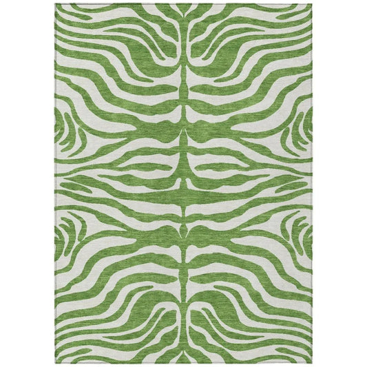 Solstice Green Washable Indoor-Outdoor Rug-Outdoor Rugs-LOOMLAN Rugs-2'6" x 3'10"-LOOMLAN