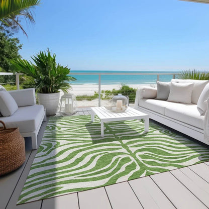 Solstice Green Washable Indoor-Outdoor Rug-Outdoor Rugs-LOOMLAN Rugs-LOOMLAN