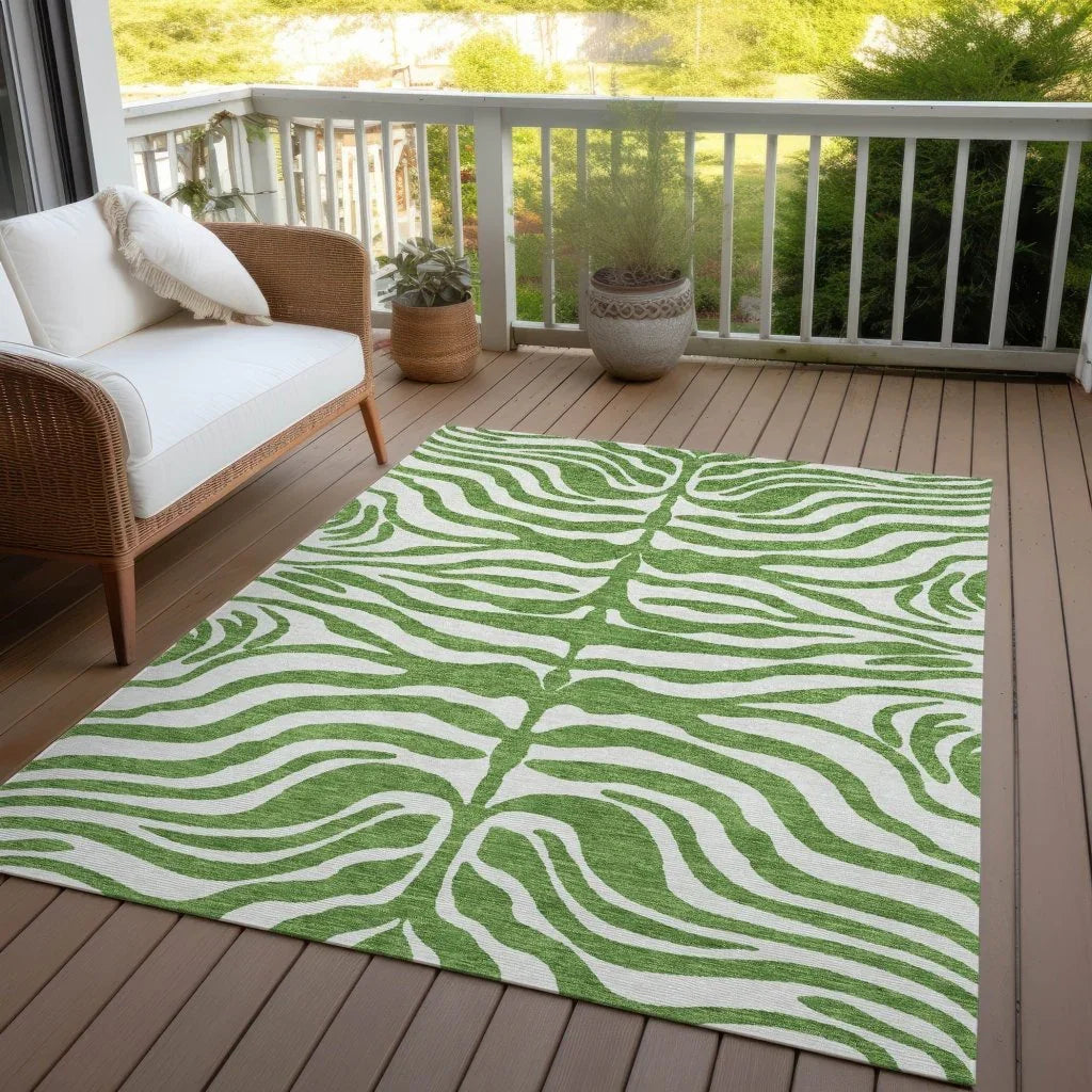Solstice Green Washable Indoor-Outdoor Rug-Outdoor Rugs-LOOMLAN Rugs-LOOMLAN
