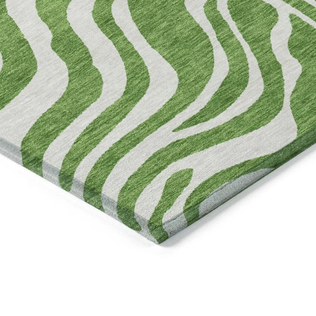 Solstice Green Washable Indoor-Outdoor Rug-Outdoor Rugs-LOOMLAN Rugs-LOOMLAN