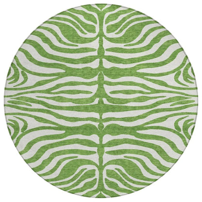 Solstice Green Washable Indoor-Outdoor Rug-Outdoor Rugs-LOOMLAN Rugs-8' x 8'-LOOMLAN
