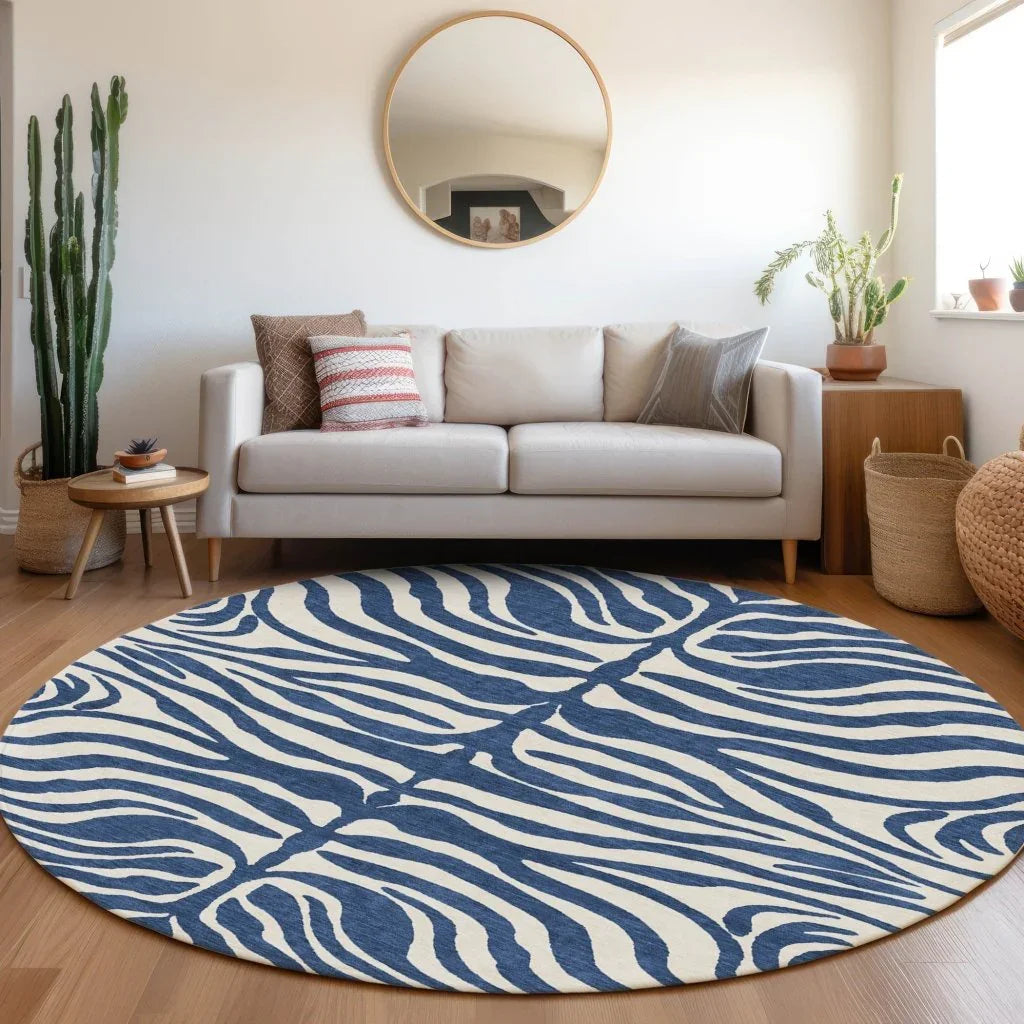 Solstice Navy Washable Indoor-Outdoor Rug-Outdoor Rugs-LOOMLAN Rugs-LOOMLAN