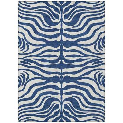 Solstice Navy Washable Indoor-Outdoor Rug-Outdoor Rugs-LOOMLAN Rugs-2'6" x 3'10"-LOOMLAN