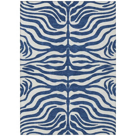 Solstice Navy Washable Indoor-Outdoor Rug-Outdoor Rugs-LOOMLAN Rugs-2'6" x 3'10"-LOOMLAN