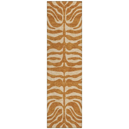 Solstice Orange Washable Indoor-Outdoor Rug-Outdoor Rugs-LOOMLAN Rugs-2'3" x 7'6"-LOOMLAN