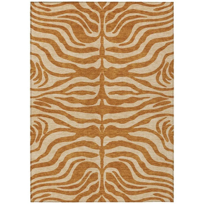 Solstice Orange Washable Indoor-Outdoor Rug-Outdoor Rugs-LOOMLAN Rugs-2'6" x 3'10"-LOOMLAN