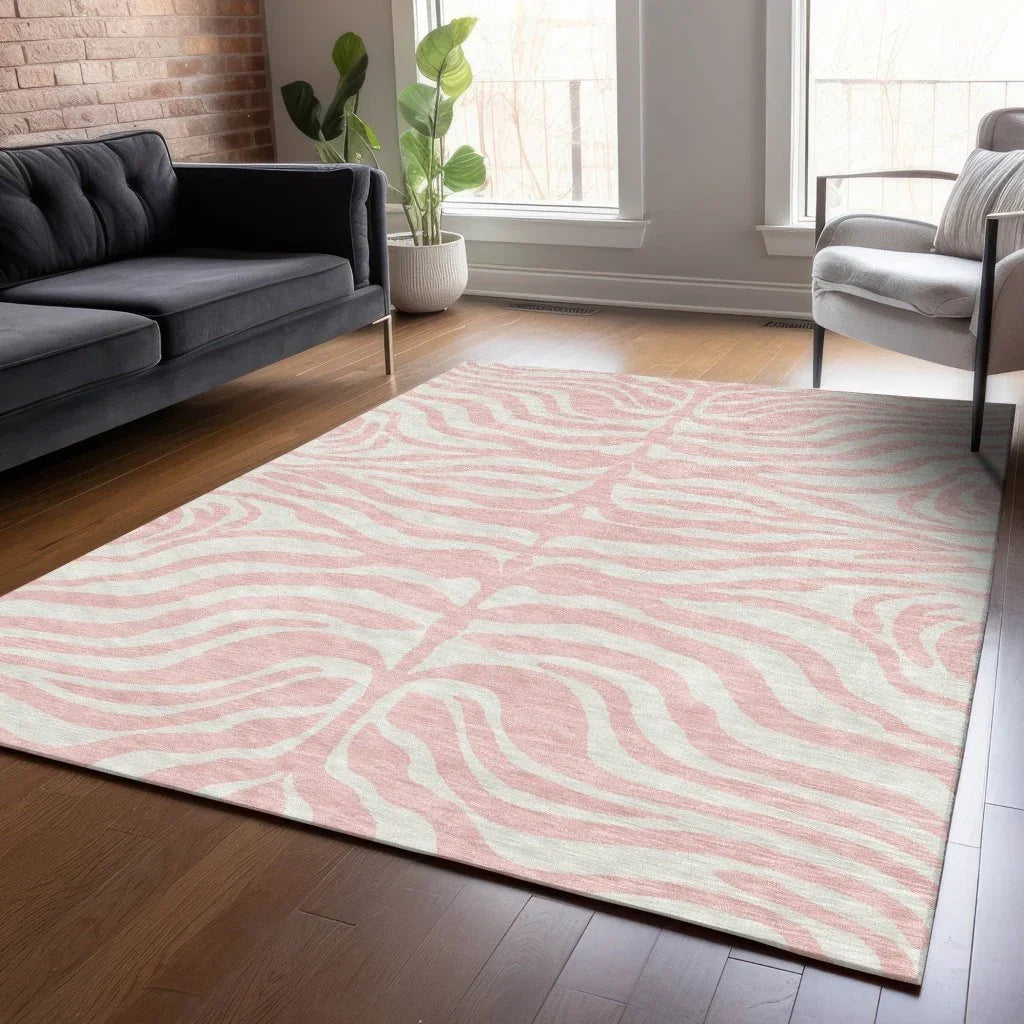 Solstice Pink Washable Indoor-Outdoor Rug-Outdoor Rugs-LOOMLAN Rugs-LOOMLAN