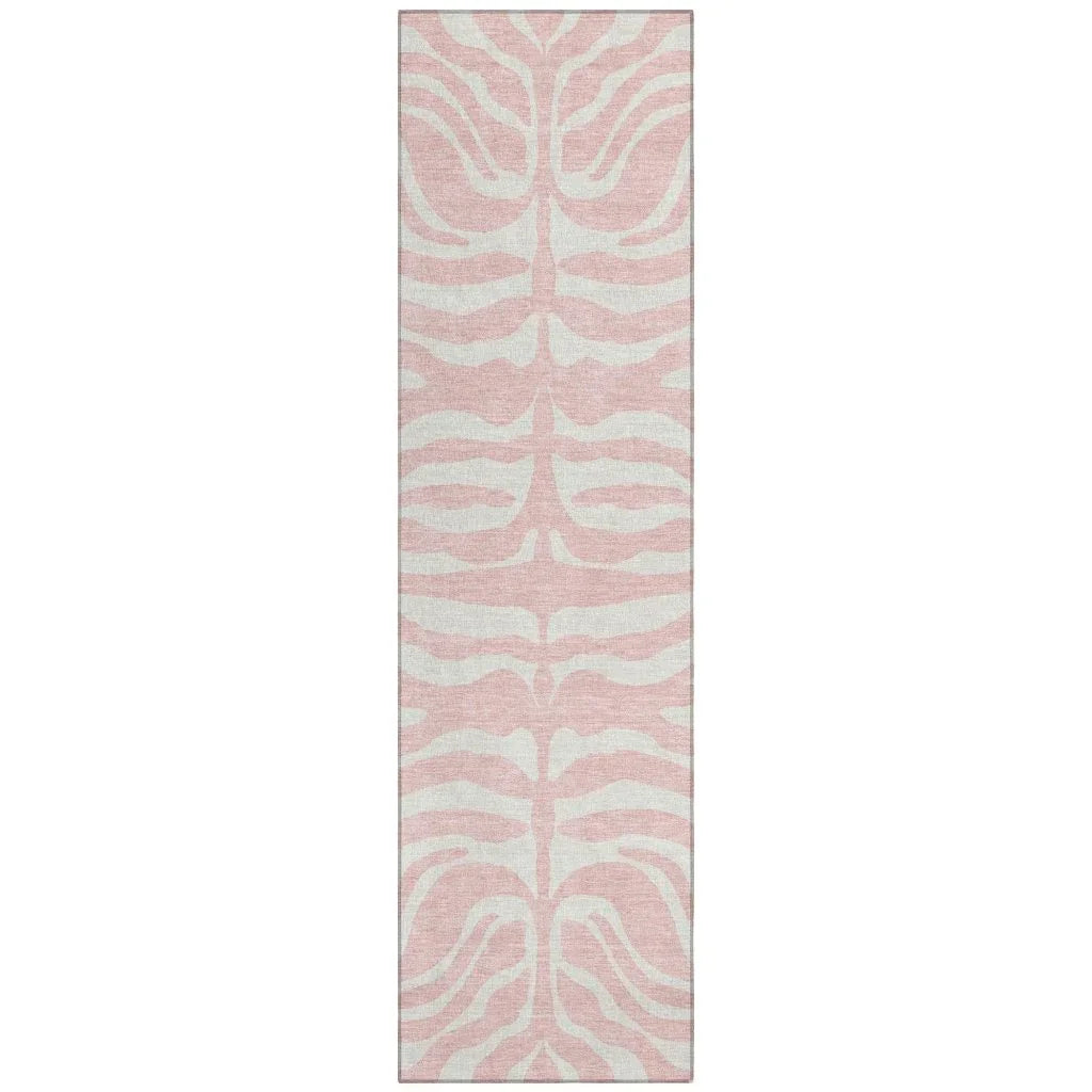 Solstice Pink Washable Indoor-Outdoor Rug-Outdoor Rugs-LOOMLAN Rugs-2'3" x 7'6"-LOOMLAN
