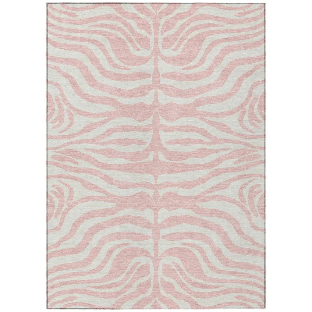 Solstice Pink Washable Indoor-Outdoor Rug-Outdoor Rugs-LOOMLAN Rugs-2'6" x 3'10"-LOOMLAN