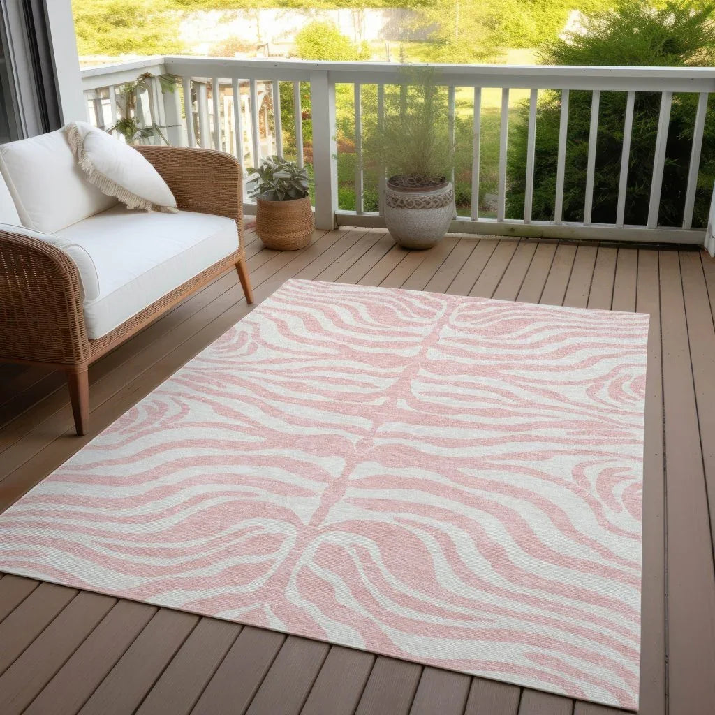 Solstice Pink Washable Indoor-Outdoor Rug-Outdoor Rugs-LOOMLAN Rugs-LOOMLAN