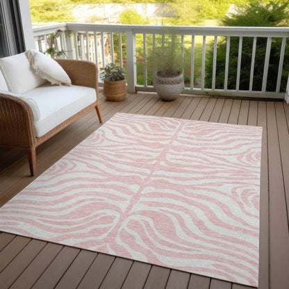 Solstice Pink Washable Indoor-Outdoor Rug-Outdoor Rugs-LOOMLAN Rugs-LOOMLAN