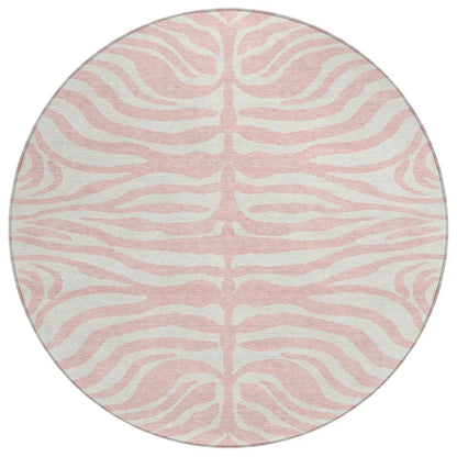 Solstice Pink Washable Indoor-Outdoor Rug-Outdoor Rugs-LOOMLAN Rugs-8' x 8'-LOOMLAN