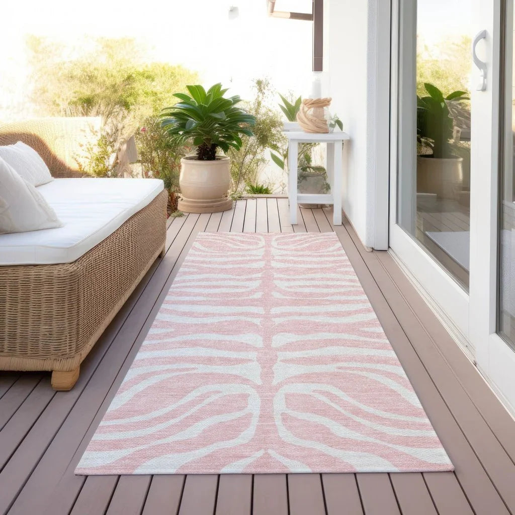 Solstice Pink Washable Indoor-Outdoor Rug-Outdoor Rugs-LOOMLAN Rugs-LOOMLAN