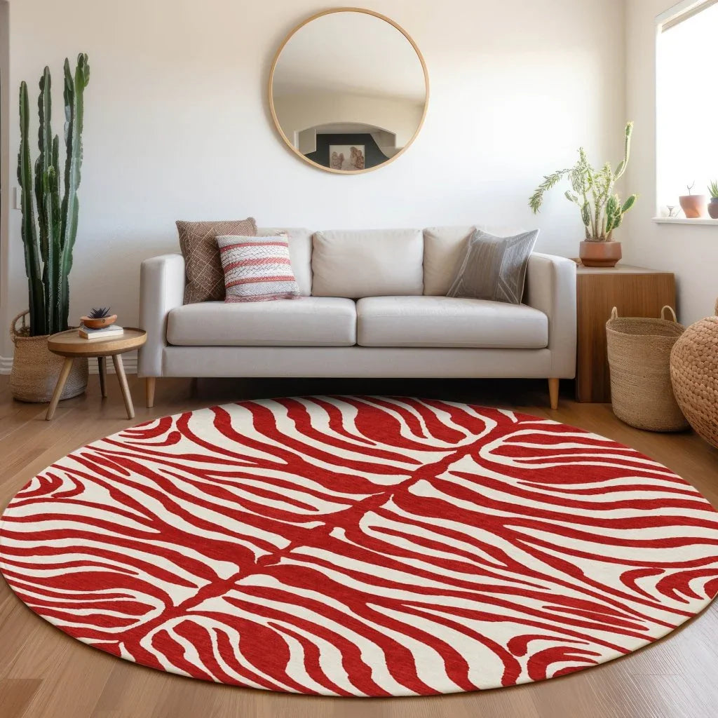 Solstice Red Washable Indoor-Outdoor Rug-Outdoor Rugs-LOOMLAN Rugs-LOOMLAN