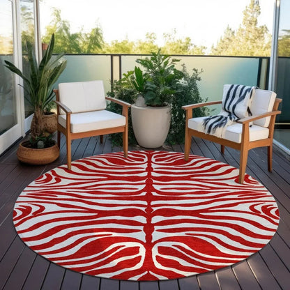 Solstice Red Washable Indoor-Outdoor Rug-Outdoor Rugs-LOOMLAN Rugs-LOOMLAN