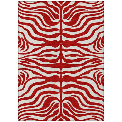 Solstice Red Washable Indoor-Outdoor Rug-Outdoor Rugs-LOOMLAN Rugs-2'6" x 3'10"-LOOMLAN