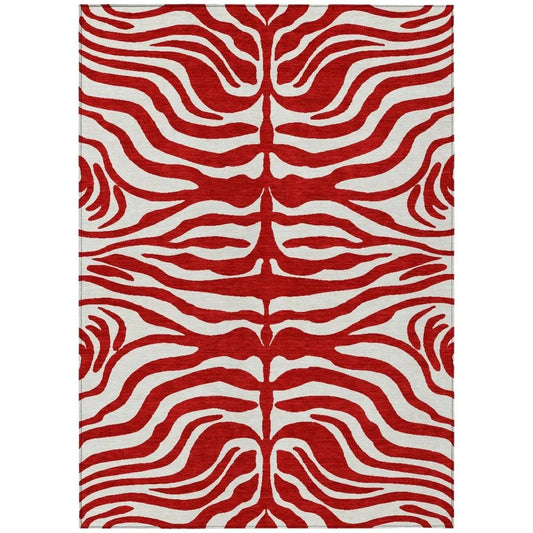 Solstice Red Washable Indoor-Outdoor Rug-Outdoor Rugs-LOOMLAN Rugs-2'6" x 3'10"-LOOMLAN