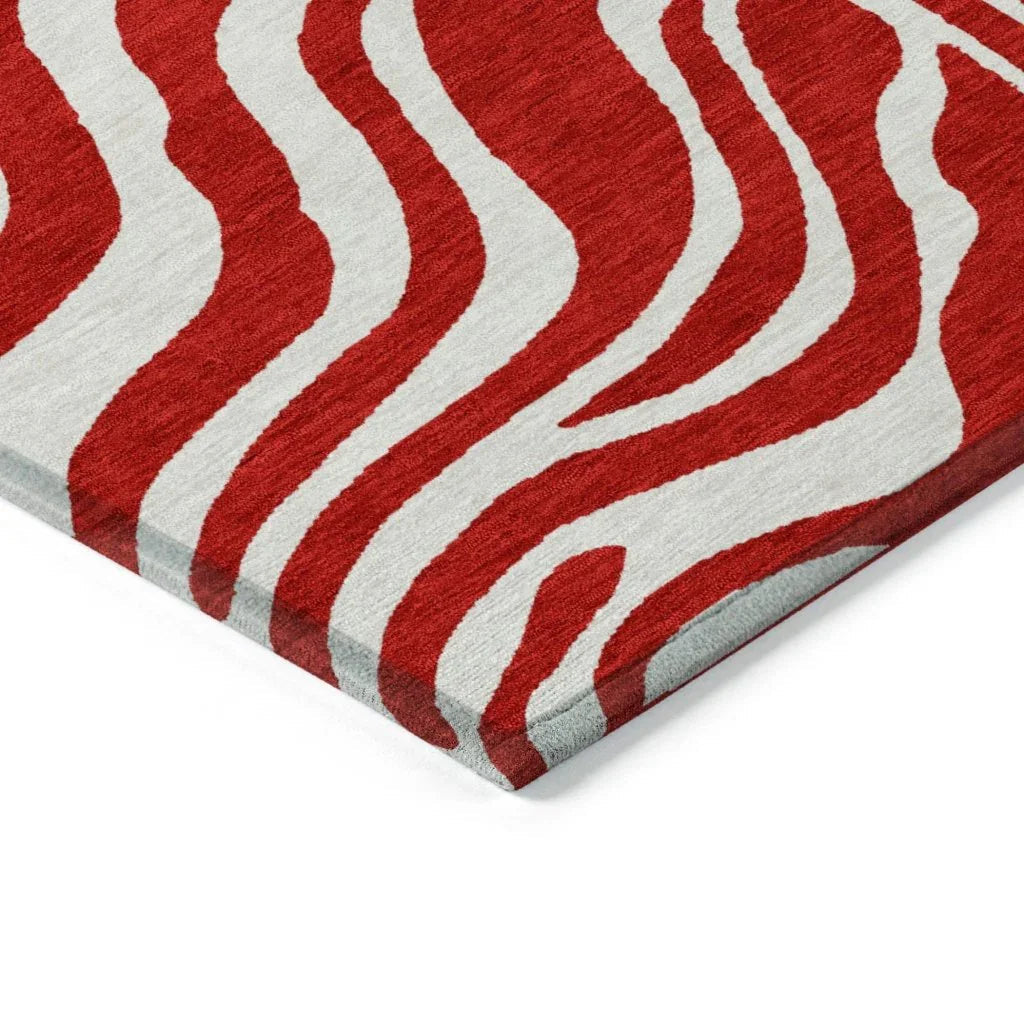 Solstice Red Washable Indoor-Outdoor Rug-Outdoor Rugs-LOOMLAN Rugs-LOOMLAN