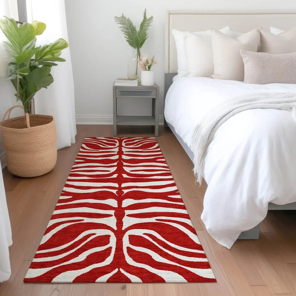 Solstice Red Washable Indoor-Outdoor Rug-Outdoor Rugs-LOOMLAN Rugs-LOOMLAN