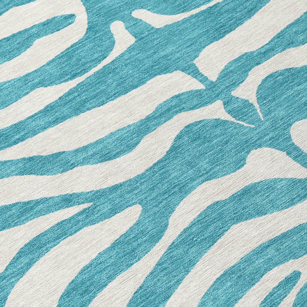 Solstice Teal Washable Indoor-Outdoor Rug-Outdoor Rugs-LOOMLAN Rugs-LOOMLAN