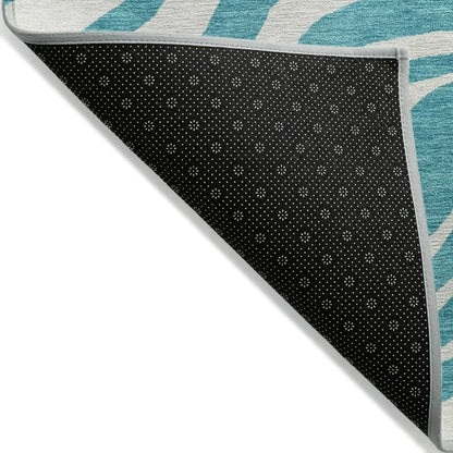 Solstice Teal Washable Indoor-Outdoor Rug-Outdoor Rugs-LOOMLAN Rugs-LOOMLAN
