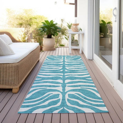 Solstice Teal Washable Indoor-Outdoor Rug-Outdoor Rugs-LOOMLAN Rugs-LOOMLAN