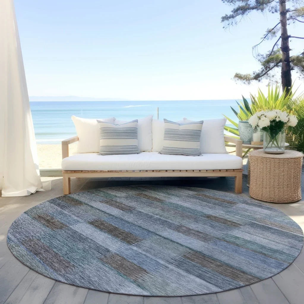 Solvia Blue Washable Indoor - Outdoor Rug - LOOMLAN - LOOMLAN Rugs - Outdoor Rugs