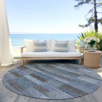 Solvia Blue Washable Indoor - Outdoor Rug - LOOMLAN - LOOMLAN Rugs - Outdoor Rugs