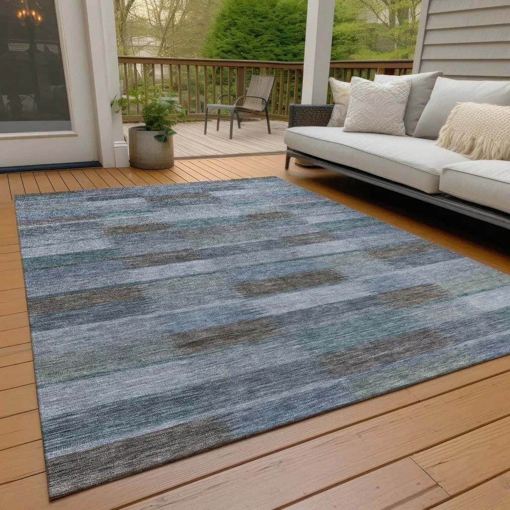 Solvia Blue Washable Indoor - Outdoor Rug - LOOMLAN - LOOMLAN Rugs - Outdoor Rugs